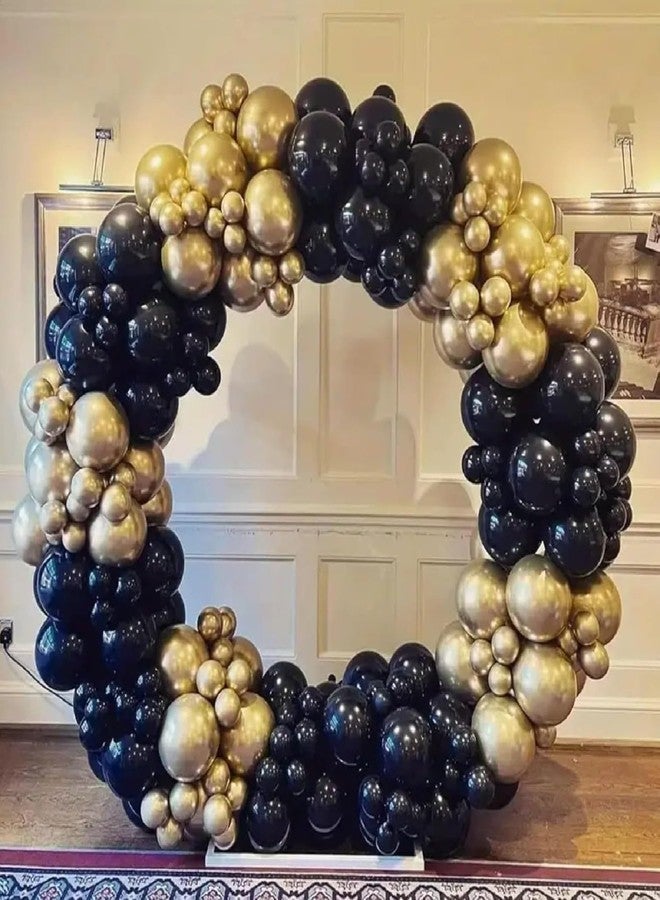 PulGos 100 Pcs Black & Gold Metallic Balloons | Premium Latex Party Decoration for Birthday, Wedding, Graduation, Anniversary, New Year & Special Events | Helium, Air Supported Durable & Shiny Finish - Image 2